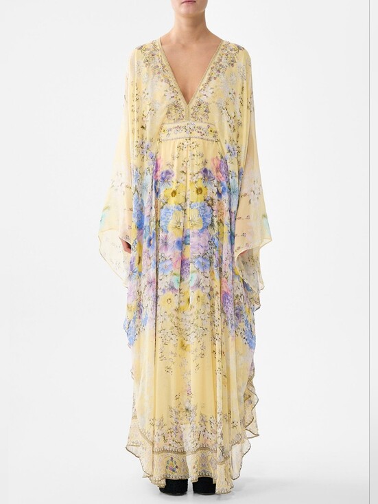 Camilla Dresses & Skirts - Camilla Long Kaftan Dress With Waist Detail In Darling Buds